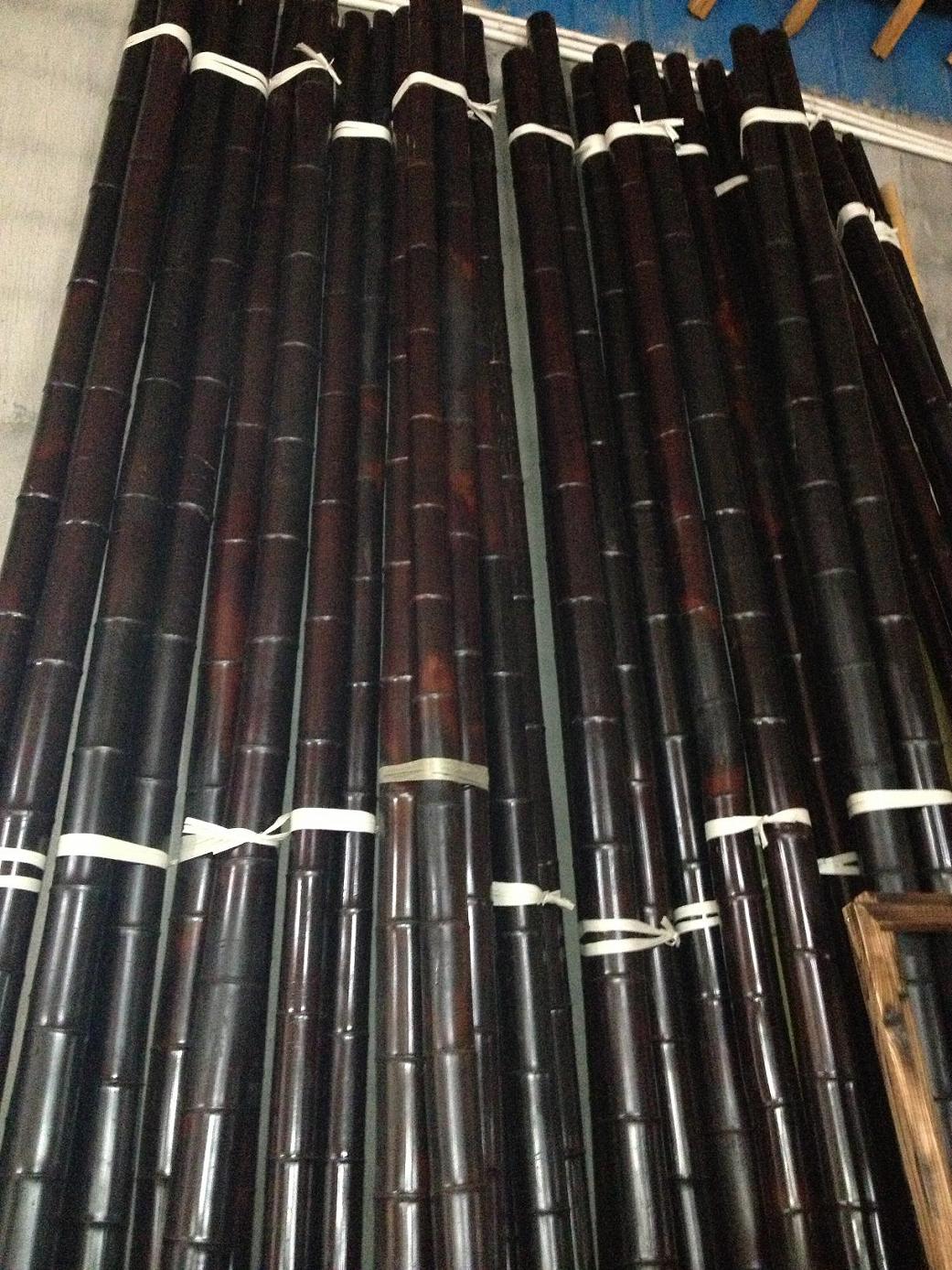 Dyed bamboo poles